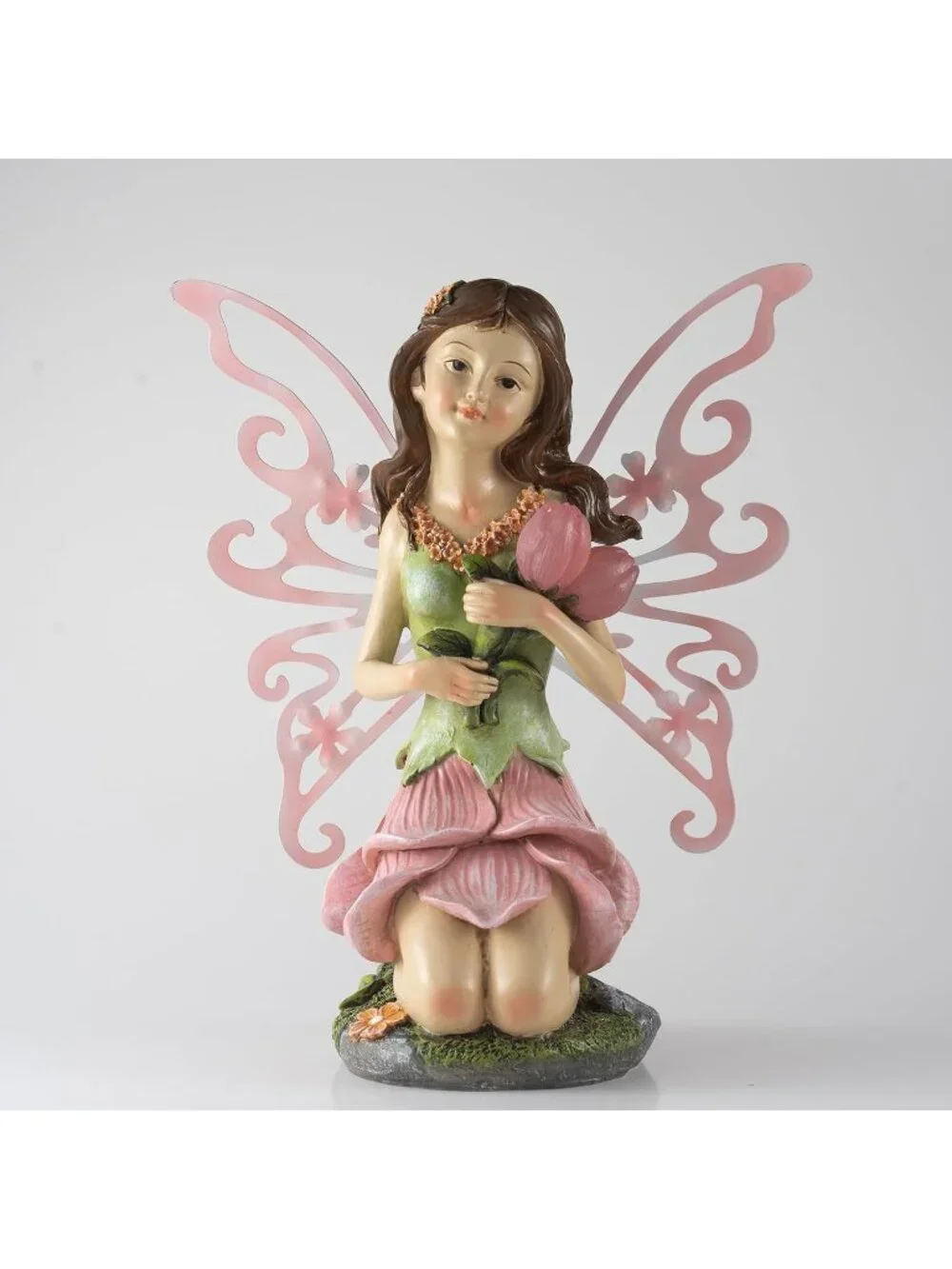 New Fairy Decor Solar-Powered Resin Statue for Outdoor Garden Yards Lawn - Picture 7 of 7